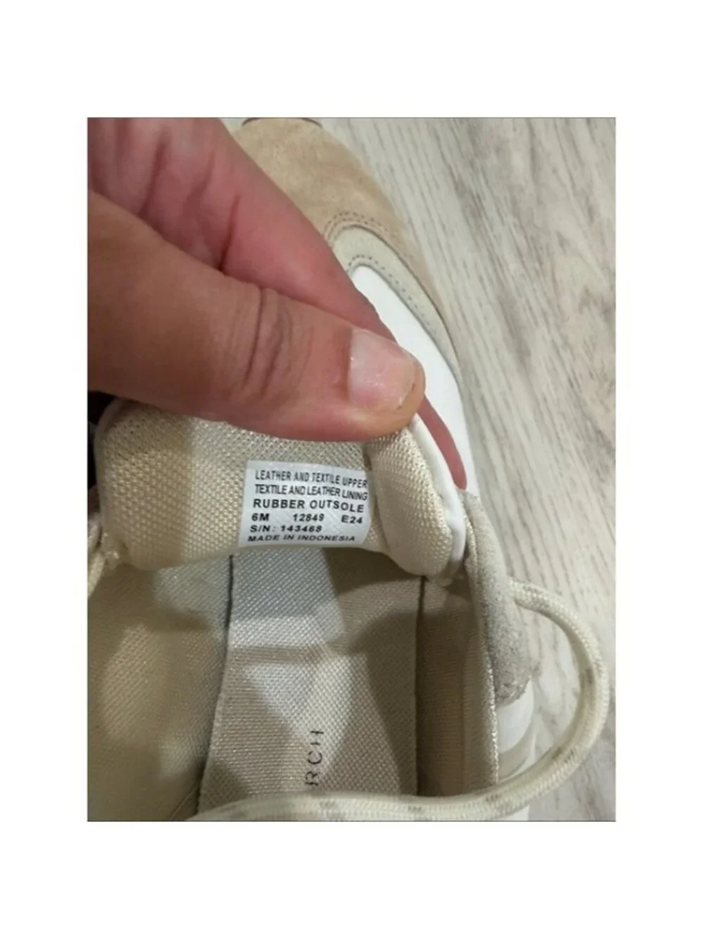 Tory Burch Destiny Trainer  Casual Suede-Trim Sneakers in Beige and White size 6